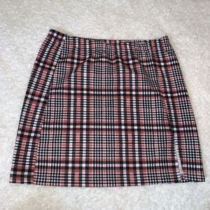 Pink plaid skirt